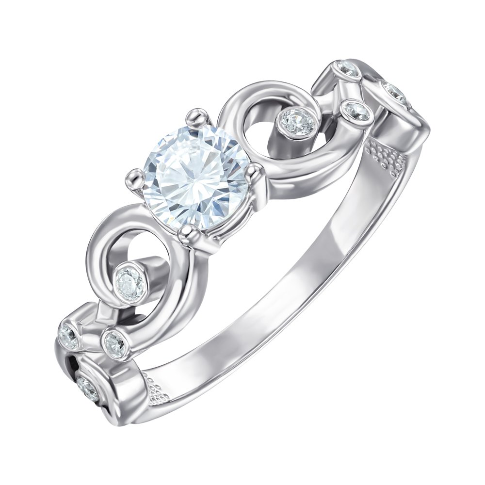 

Серебряное кольцо с фианитами 000147465 16.5 размера