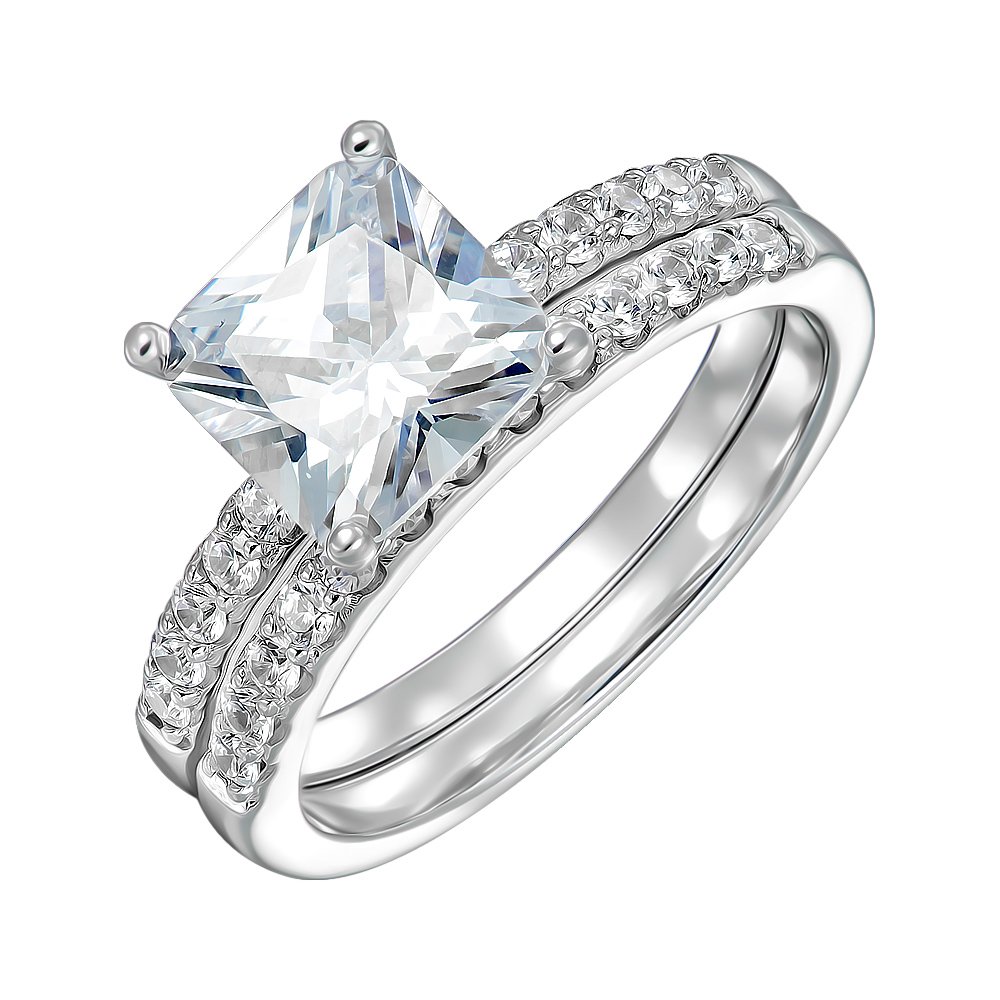 

Серебряное кольцо с фианитами 000151532 17.5 размера