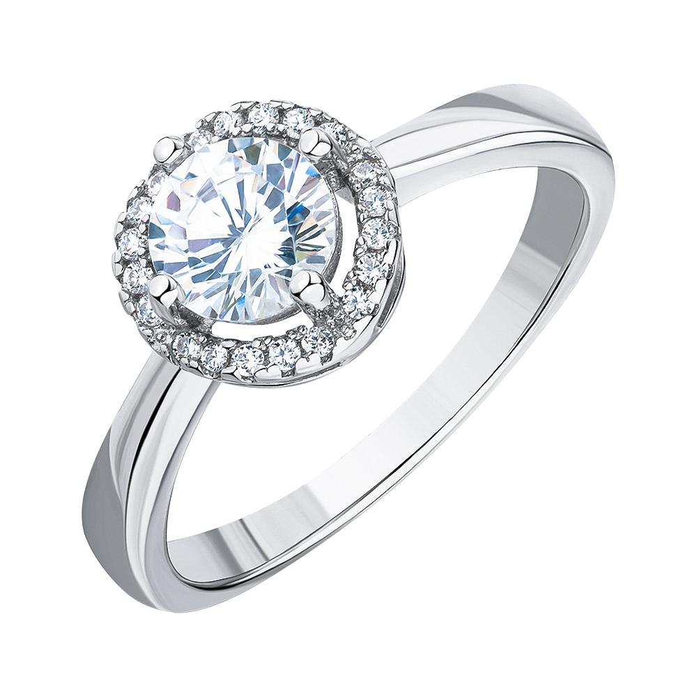

Серебряное кольцо с фианитами 000147236 17.5 размера