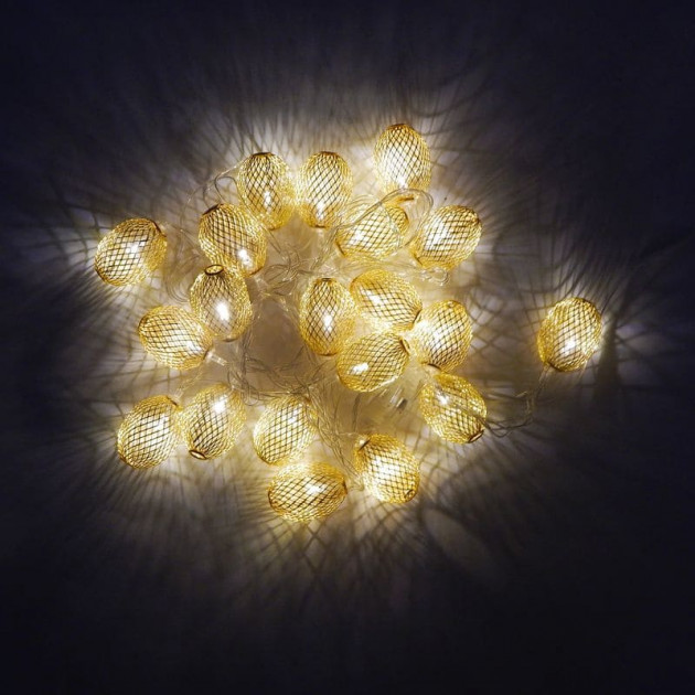 

Світлодіодна гірлянда LEDLight "Шар овальний" gold metal 20 led Warm White