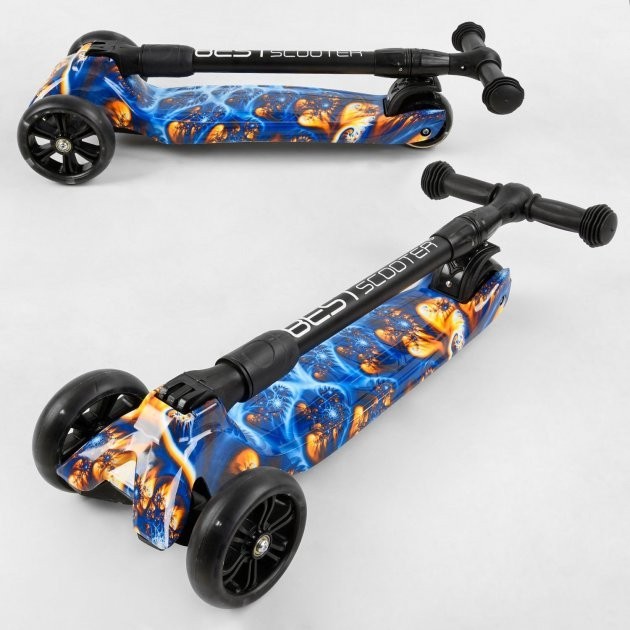 

Детский Самокат трехколесный Best Scooter MAXI (6) Зима , складной алюминиевый руль, 3 колеса PU со светом, переднее 130х35 мм, заднее 80х45 мм