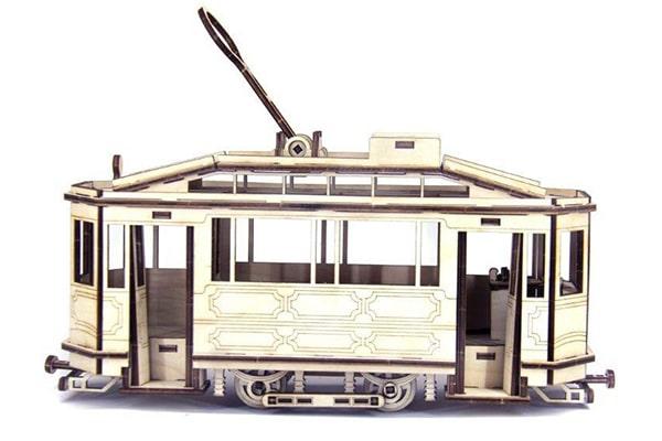 

Дерев'яний конструктор Трамвай Sanok SW1 | Woodzle | 151 деталь
