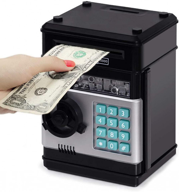 

Современная копилка с кодовым замком сейф NUMBER BANK EL 510 Чорный (TZ648983479)