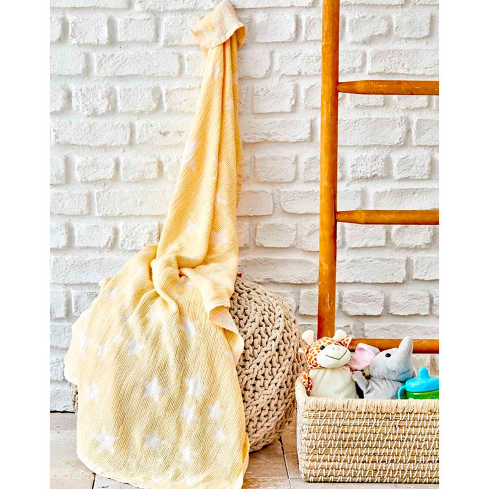 

Детское покрывало-пике Karaca Home Baby star sari svt-2000022253772