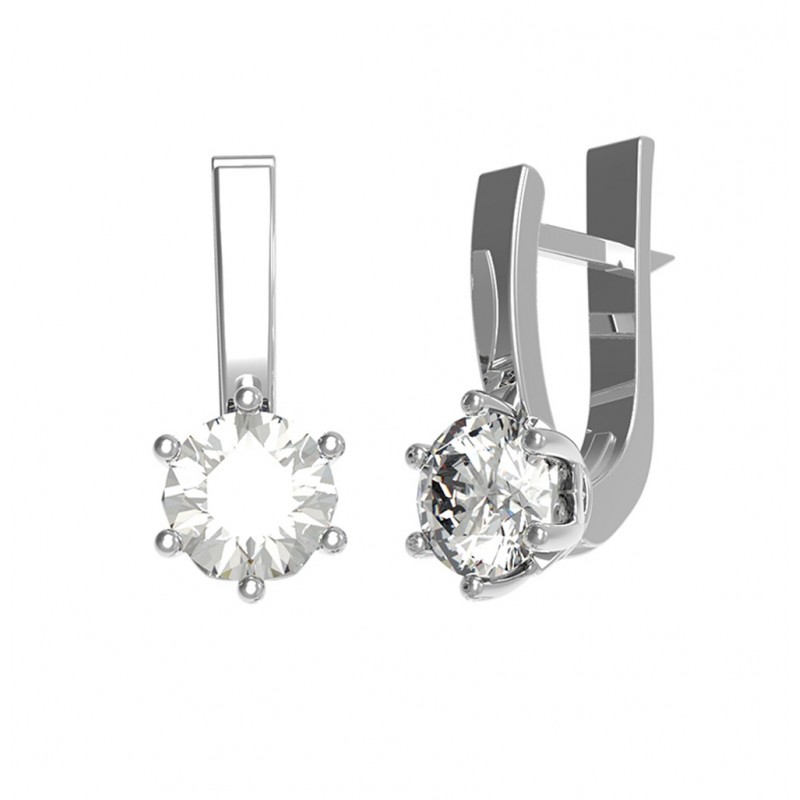 

Серьги из серебра 2697/9р-CZ-10, 40 размер
