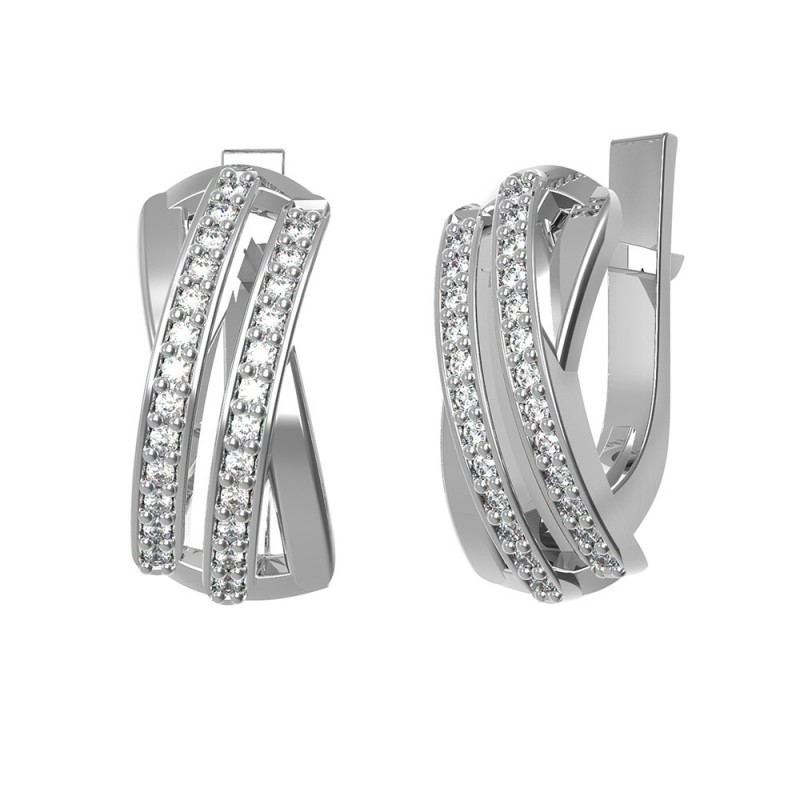 

Серьги из серебра 2813/9р-CZ-10, 18 размер