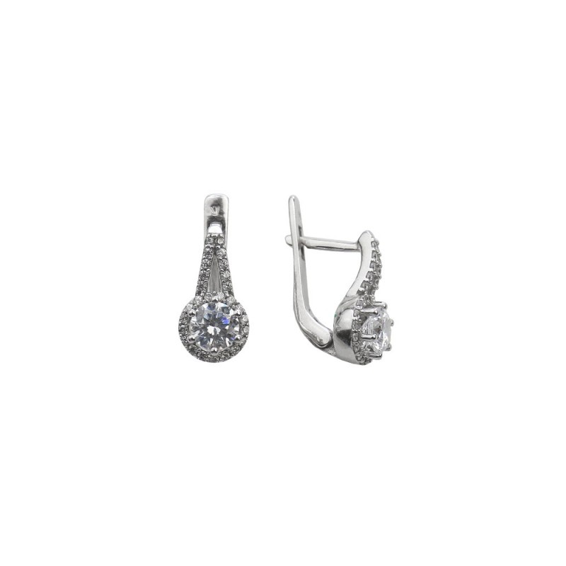 

Серьги из серебра 2700/9р-CZ-10, 19 размер