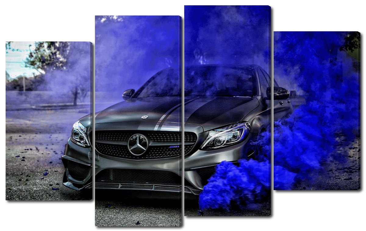 

Модульная картина Interno Эко кожа Мерседес в дыму 140x89см