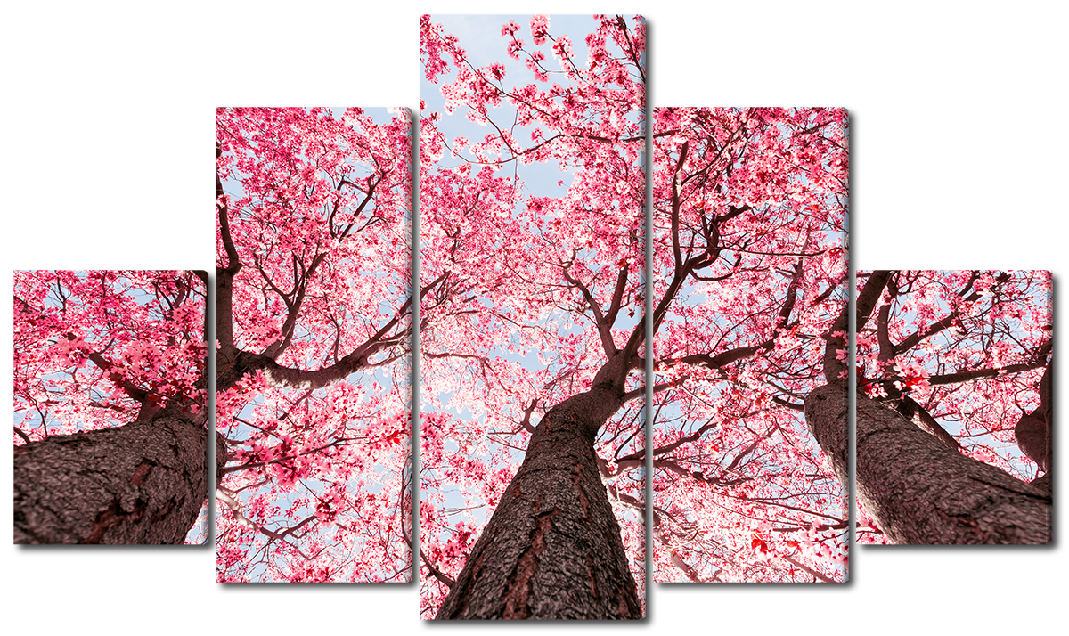 

Модульная картина Interno Эко кожа Розовые деревья 108х60см