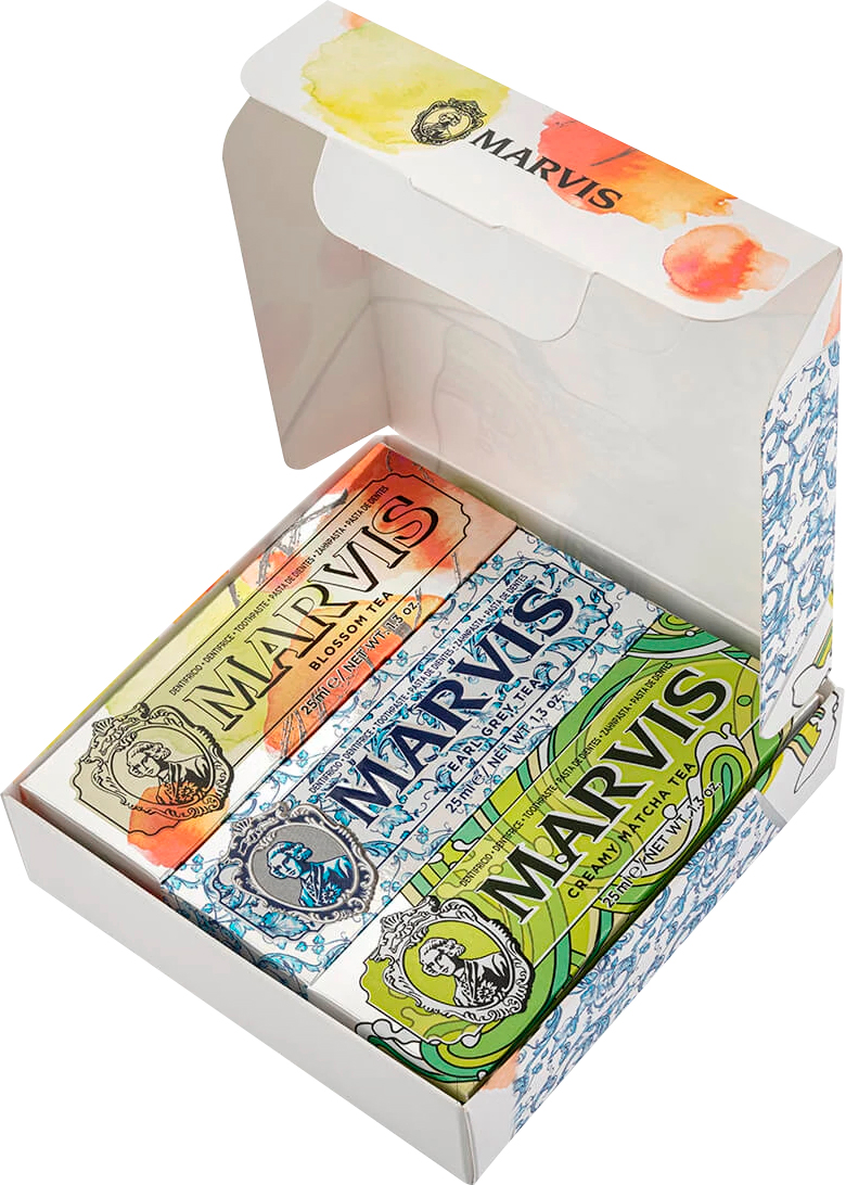 Акція на Подарочный набор зубных паст Marvis Tea Collection Kit 3х25 мл (8004395112364) від Rozetka UA