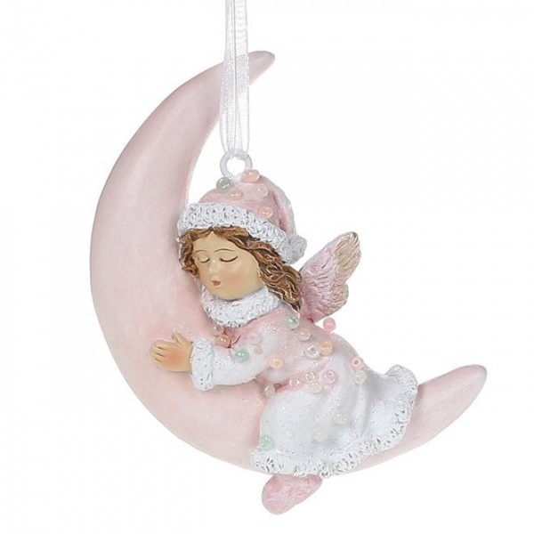 

Новогодняя подвеска Спящий Ангел H-7.5 см. 6шт/уп Flora 12813 (NAT09610)