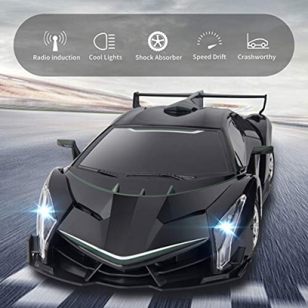 

Машинка на радиоуправлении Lamborghini car 1:16 с ярким светом фар, цвет черный (000311C)