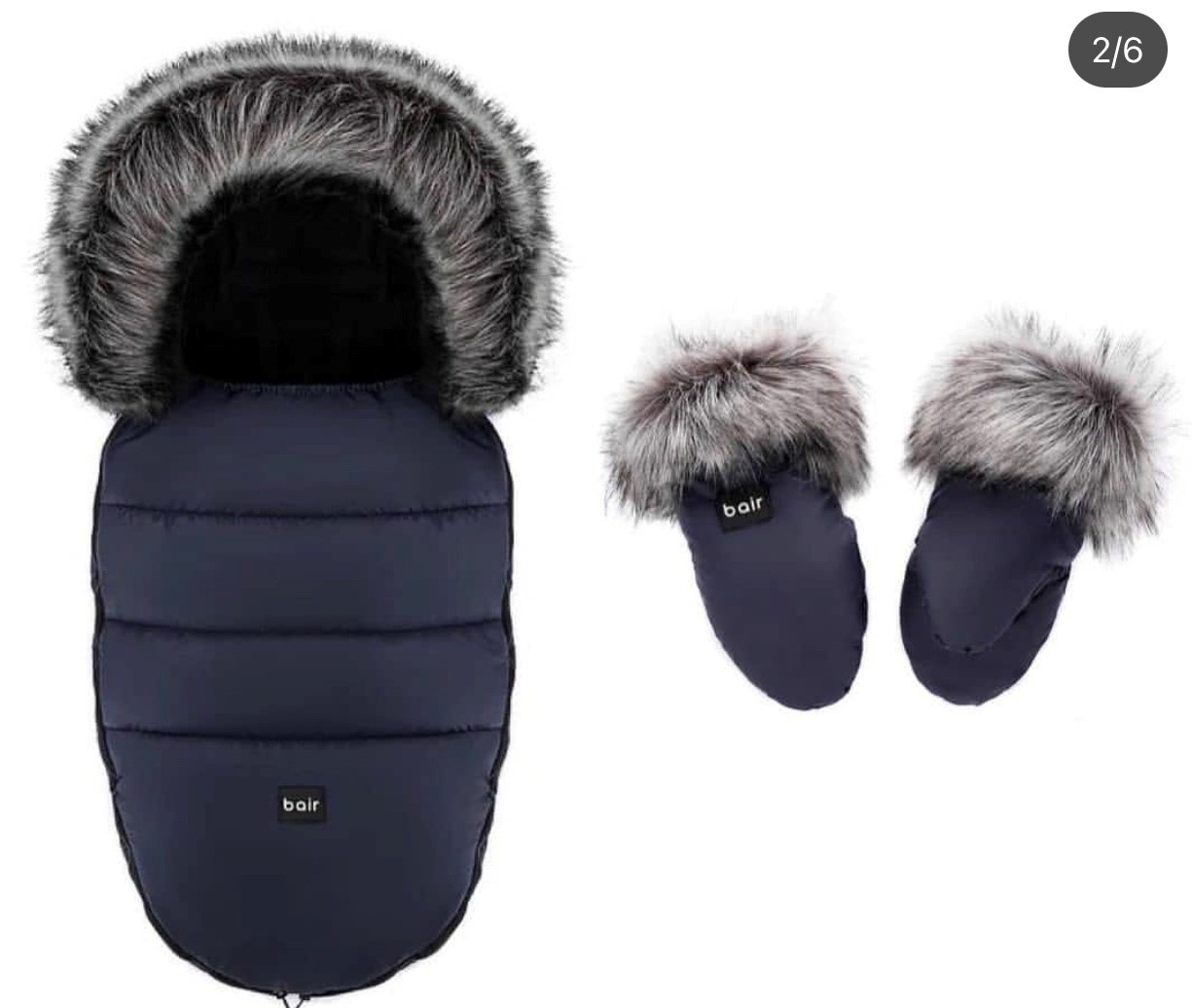 

Зимний конверт Bair Polar темно-синий + рукавицы Bair Normuff синие