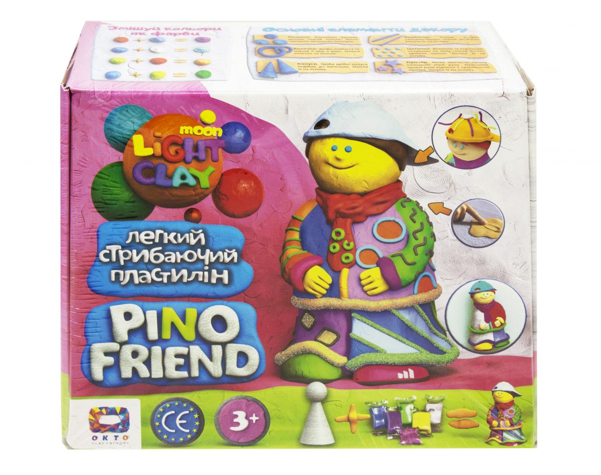 

Набор для лепки легкий магический пластилин 20 штук "Pino Friend: Джексон - юный диджей" Окто (70038)+ стек + форма