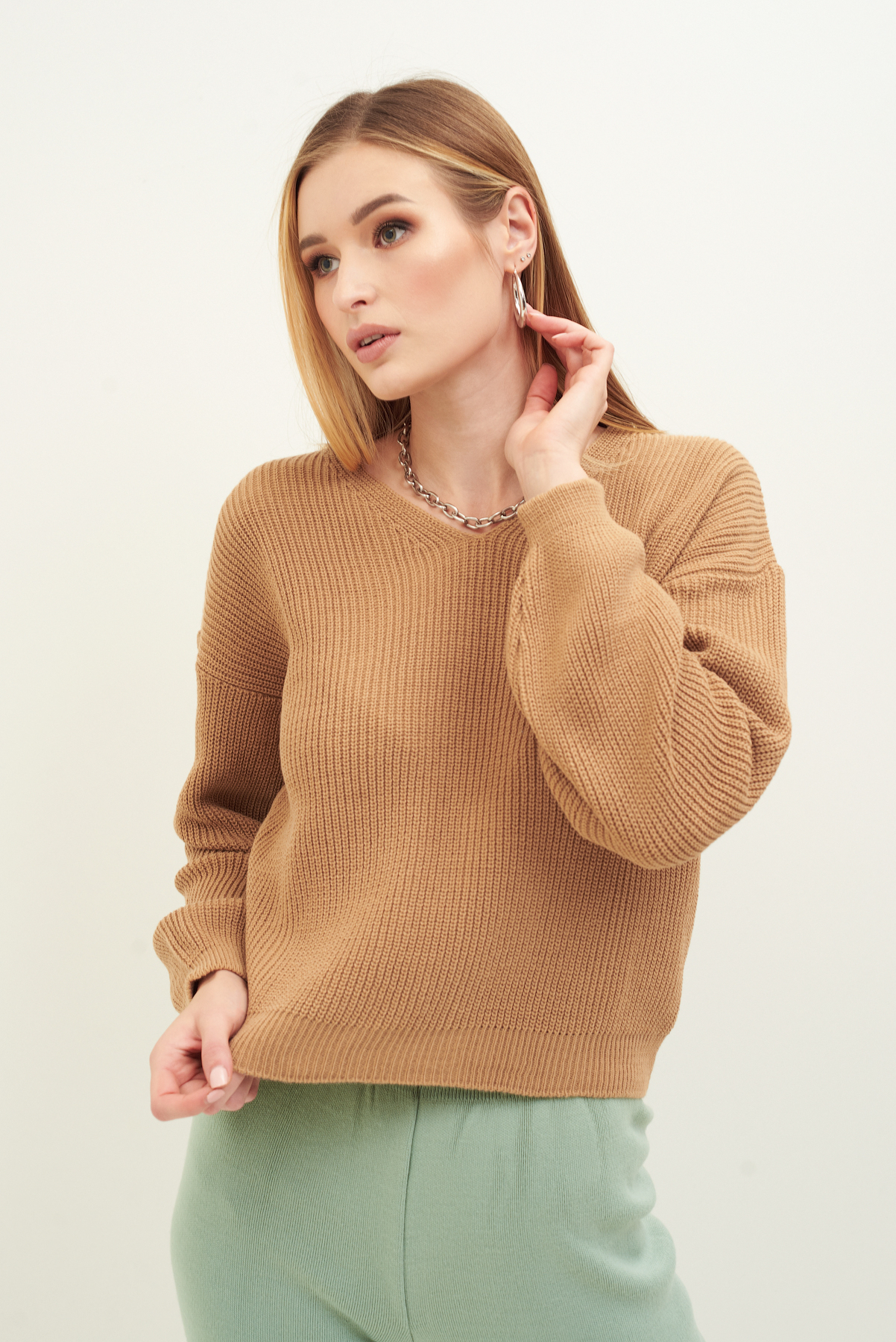 

Светр Park karon 7701 One Size Коричневий