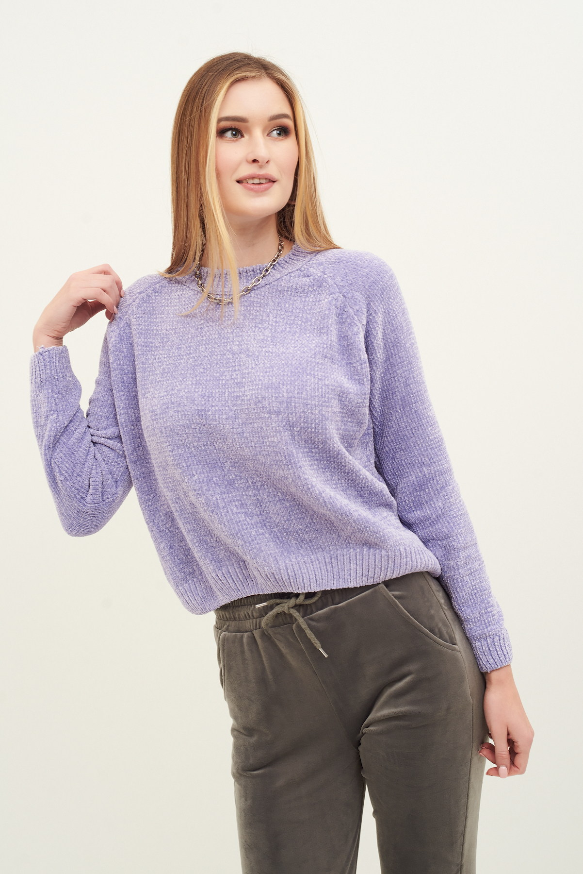 

Светр Park karon 5793 One Size Бузковий