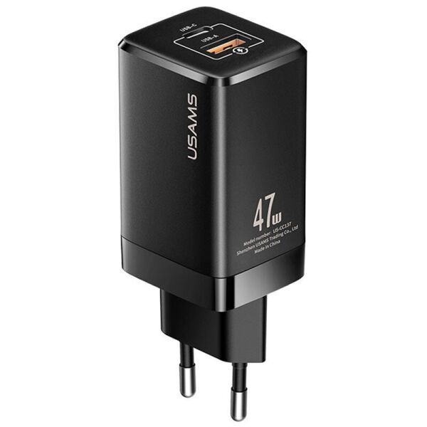 

Сетевое зарядное устройство USAMS US-CC137 T41 GaN PD + QC Mini (47W) - Black