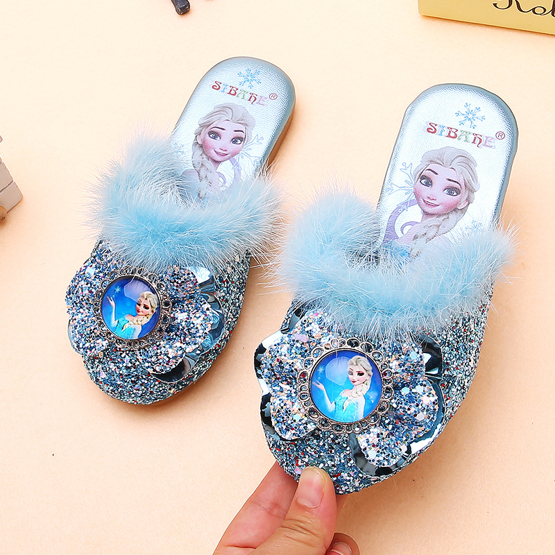 

Мюли детские с блестками Frozen 28 17см Синий