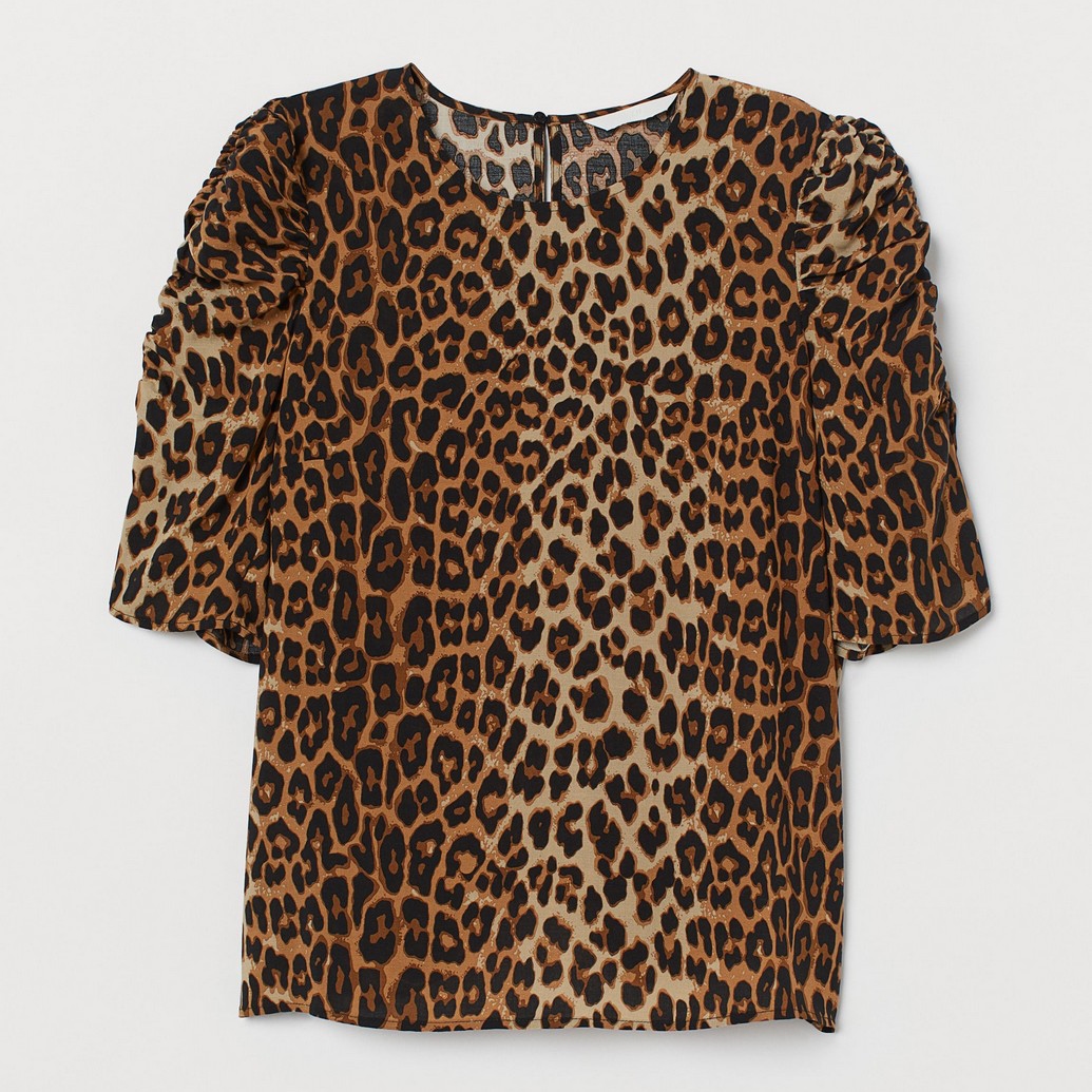

Блузка H&M 0840604_леопард  Желтая, Блузка H&M 0840604_леопард 38 Желтая