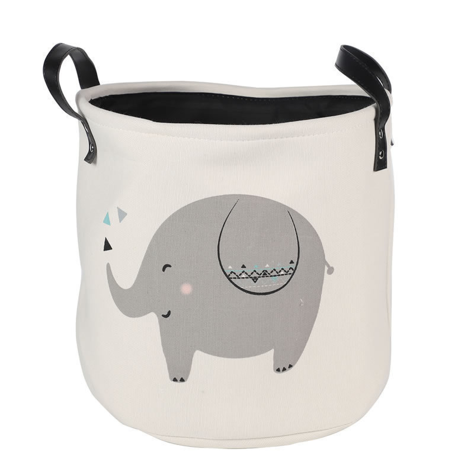 

Корзина для игрушек с подкладкой белая Смешной слоник (K756 )