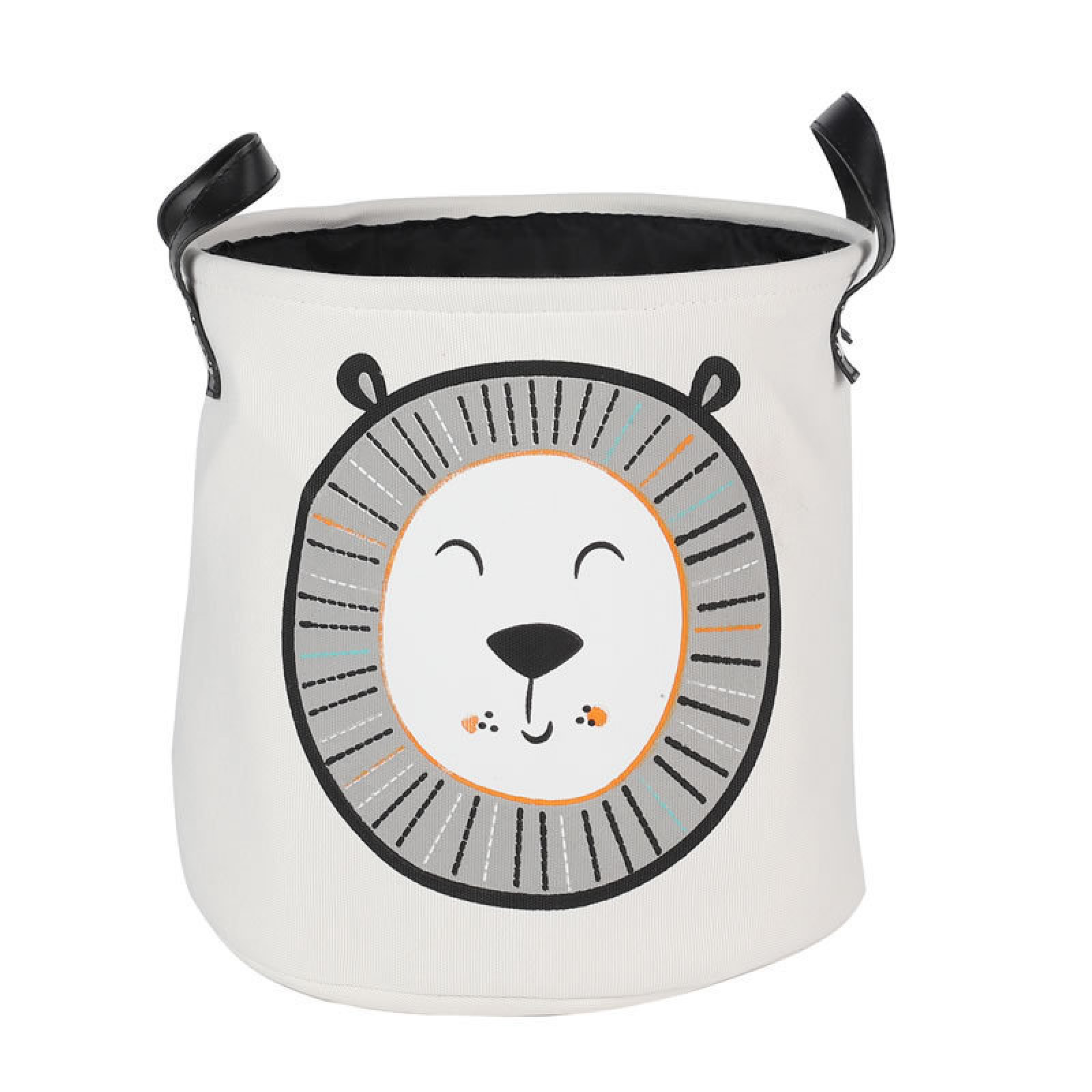 

Корзина для игрушек с подкладкой белая Смешной львёнок (K757 )
