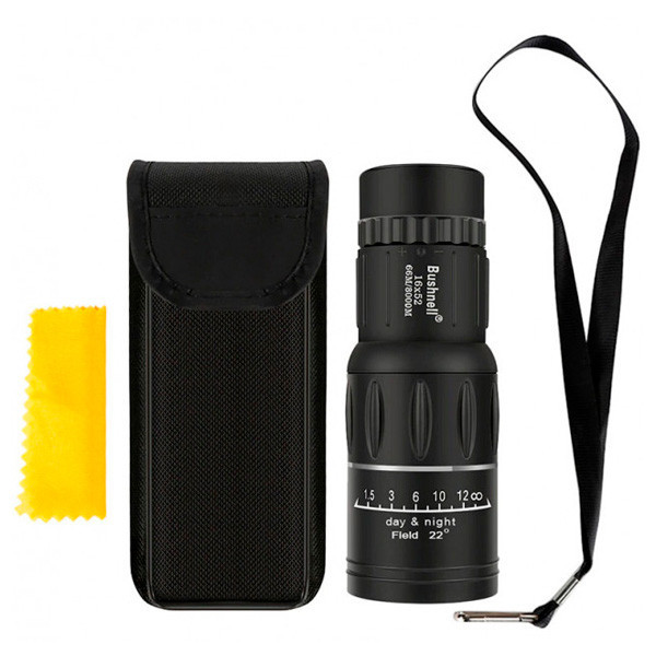 

Монокуляр Bushnell 16x52 с двойной фокусировкой с чехлом Черный