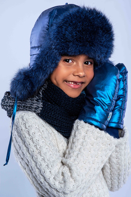 

Варежки Фиона Синий с перламутровым эффектом  A-061, Варежки Фиона Синий с перламутровым эффектом M A-061