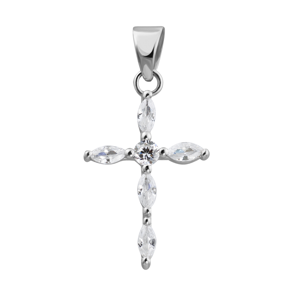 

Серебряный декоративный крестик с фианитами 000132503