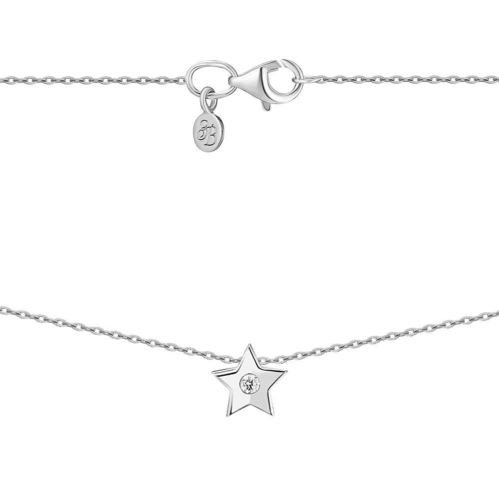

Серебряное колье с фианитом 000148297 40 размера