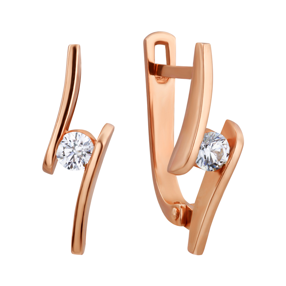 

Золотые серьги с фианитом S Zirconia 000057023
