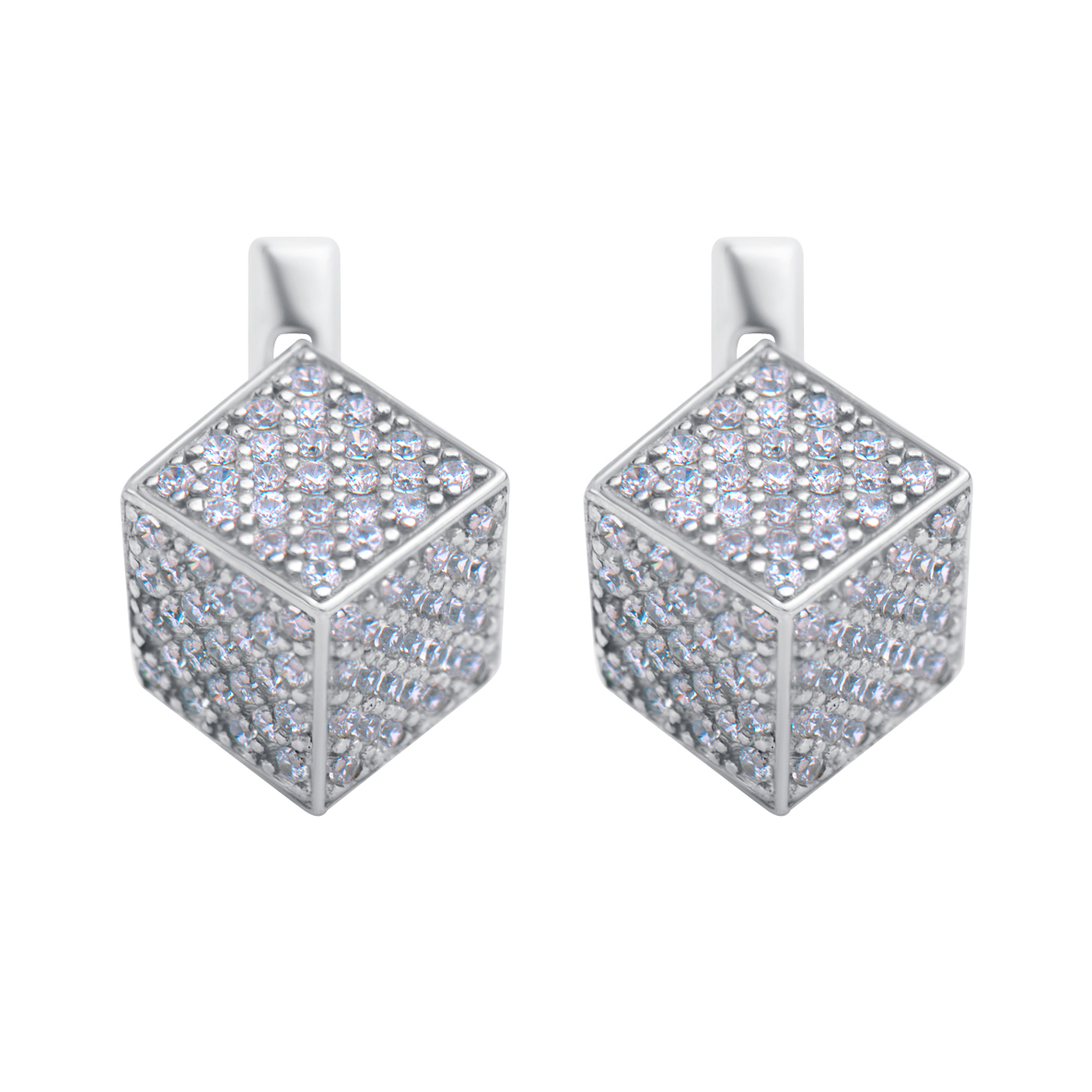 

Серебряные объемные серьги с цирконием 000116614