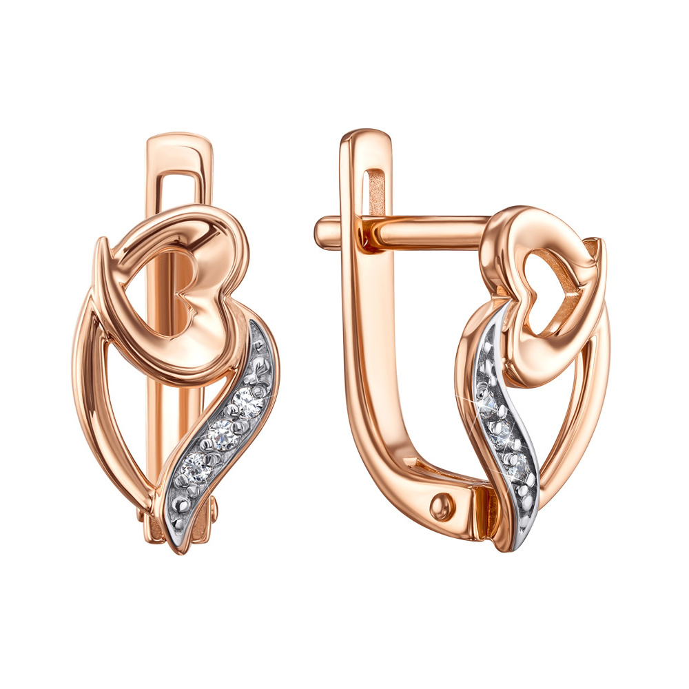 

Серьги из красного золота с фианитами 000134729
