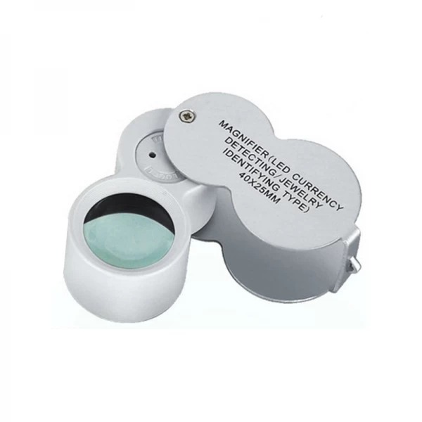 

Лупа ювелирная Magnifier MG9888, увел.- 40X, диам.- 25мм c Led + УФ
