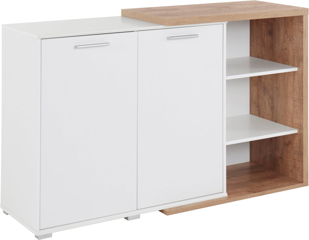 

Вместительный комод с дверцами и открытыми нишами для гостиной Roof Helvetia Wieruszów 140x85x42 (28 - Roof) 084769