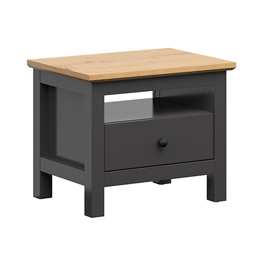 

Современная тумбочка с ящиком для спальни Hesen Black Red White 60x50x44 (S515-KOM1S/5/6) 087286