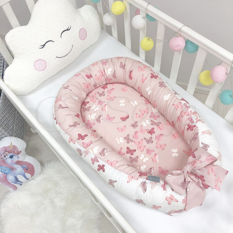 

Кокон позиционер для новорожденных 90х65 см Baby Design Premium Бабочки