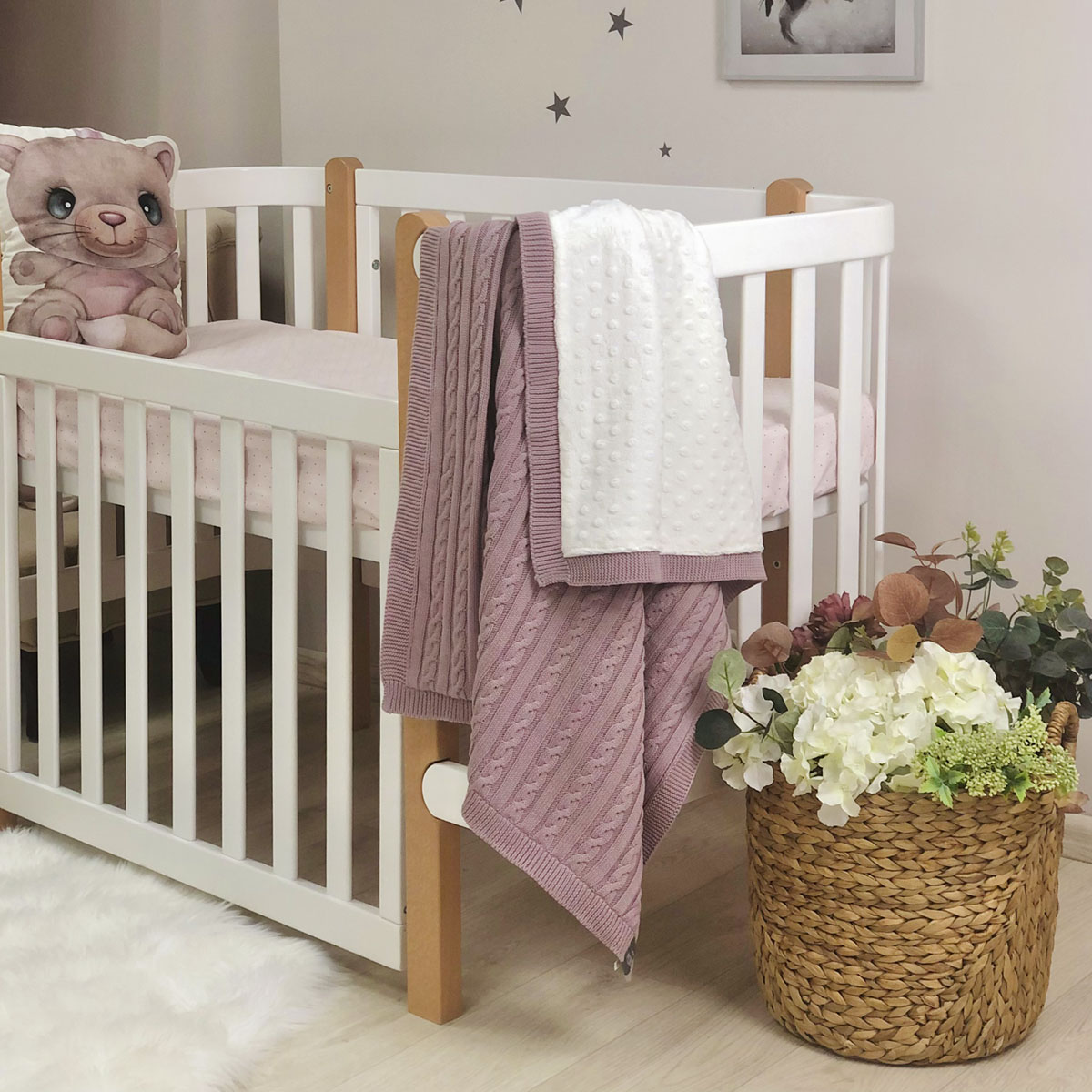 

Плед WellSoft детский Косы сухая роза 80х100 см