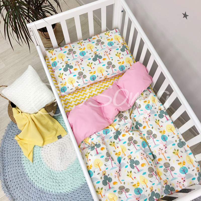 

Комплект сменного белья в кроватку (3 предмета) Baby Mix Совушки яркие