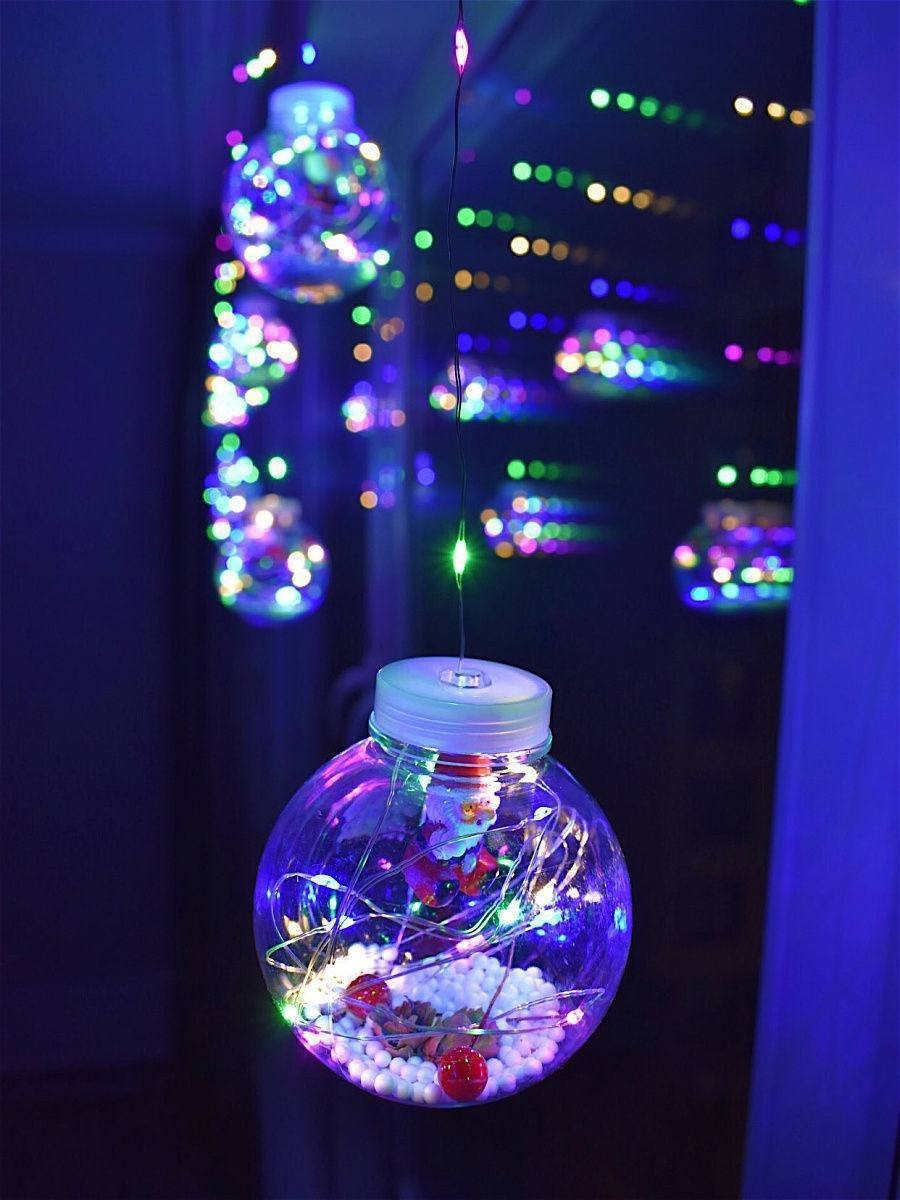 

Гирлянда шарики с Дедом Морозом 10 LED | 3м | Мульти