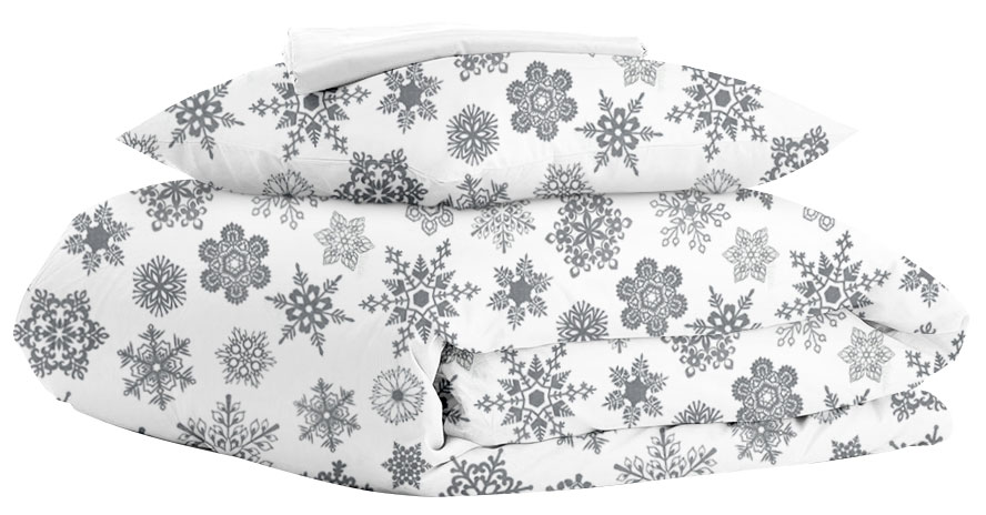 

Комплект постельного белья Cosas Snowflakes Grey White 110х140 см