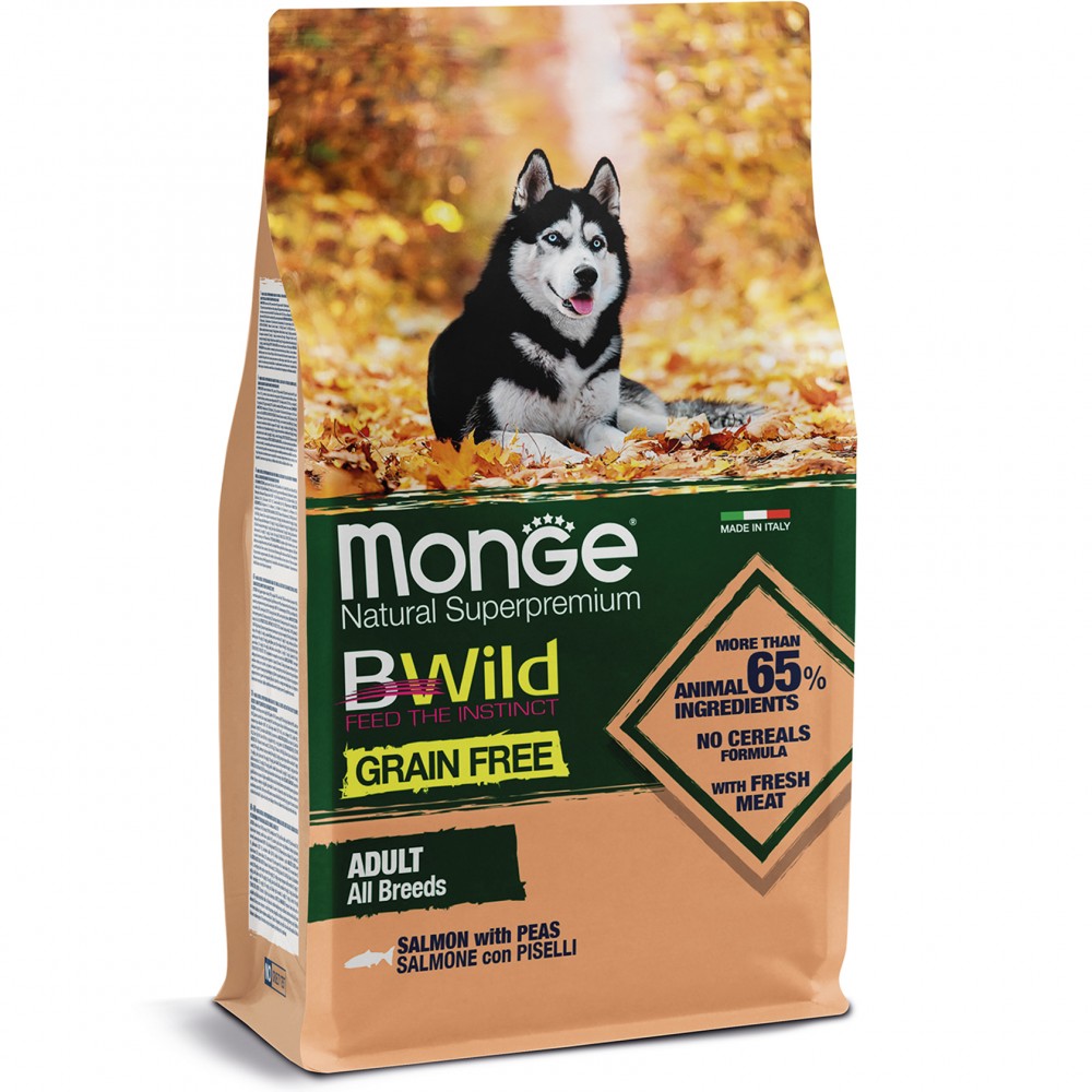 

Корм для собак Monge Вwild grain free лосось 2,5 кг (70011716)
