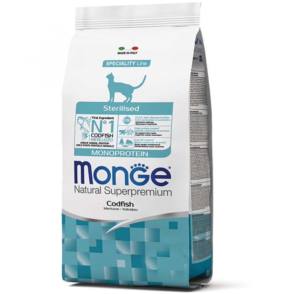 

Корм Monge cat cat Sterilised с треской 1,5 кг (70005531)