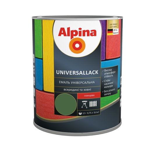 

Эмаль Alpina зеленая глянцевая 0.75 л (12035401)