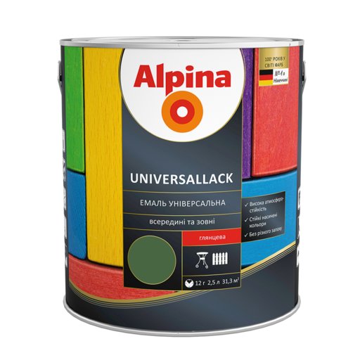 

Эмаль Alpina зеленая глянцевая 2.5 л (12035394)