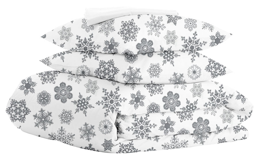 

Комплект постельного белья Cosas Snowflakes Grey White 200х220 см
