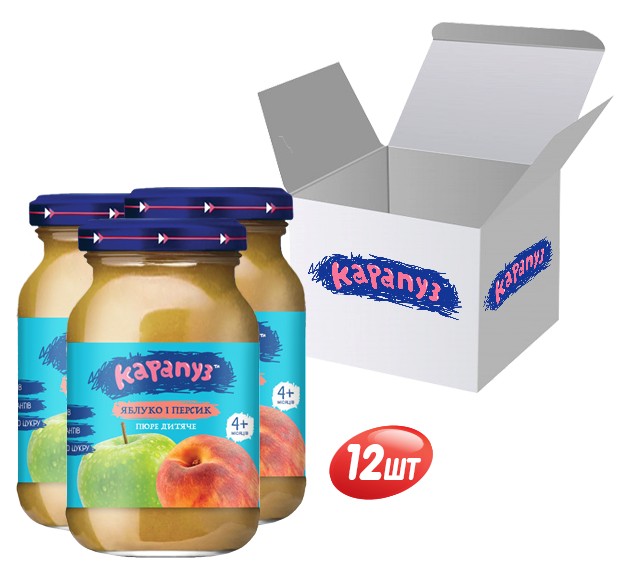 

Упаковка пюре "Карапуз" яблоко и персик 200 г х 12 шт