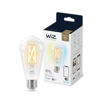 

Умная лампочка WiZ E27 7W(60W 806Lm) ST64 2700-6500K филаментная Wi-Fi