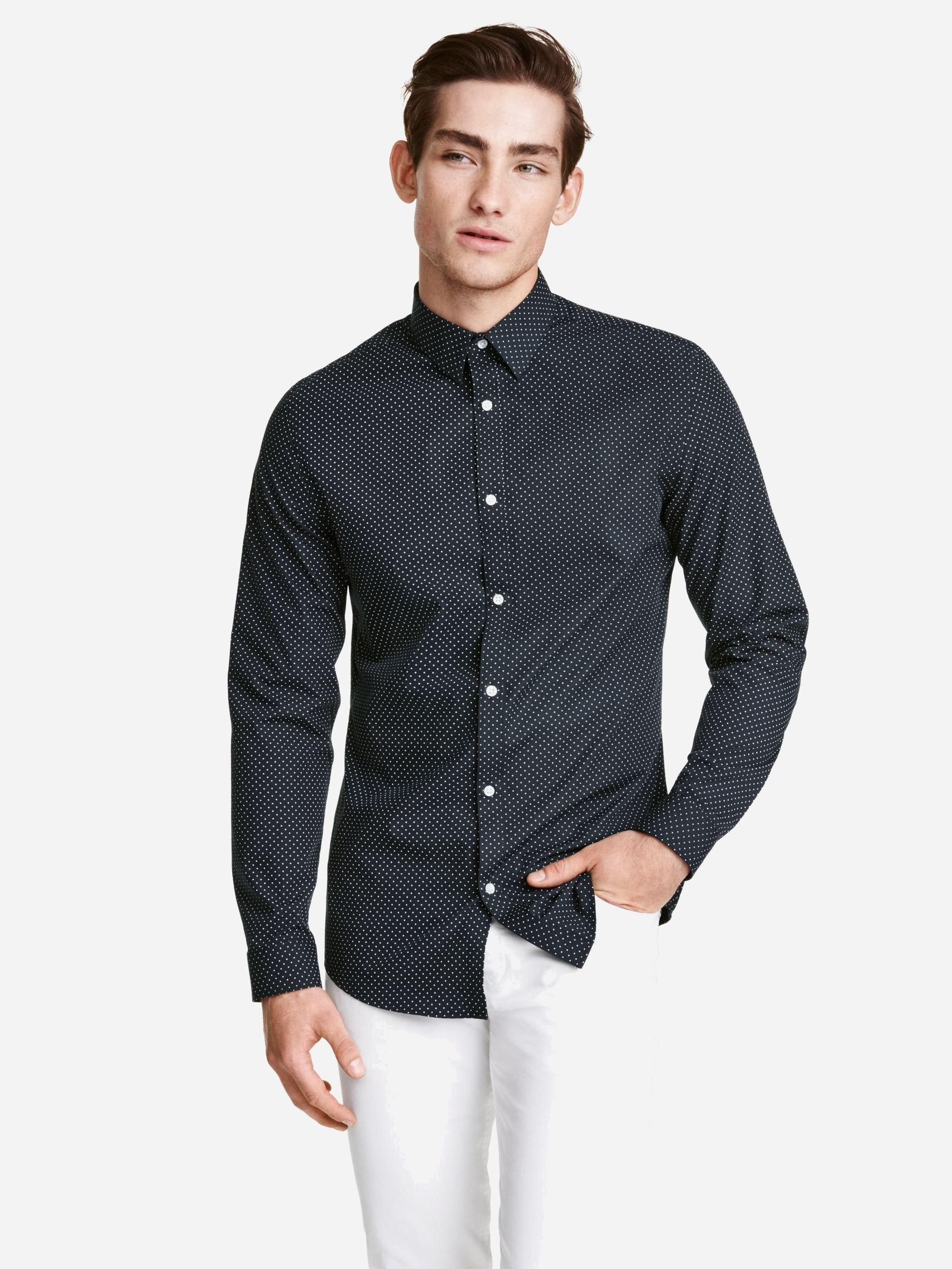 

Рубашка H&M XAZ146239RUWD M Темно-серая с белым