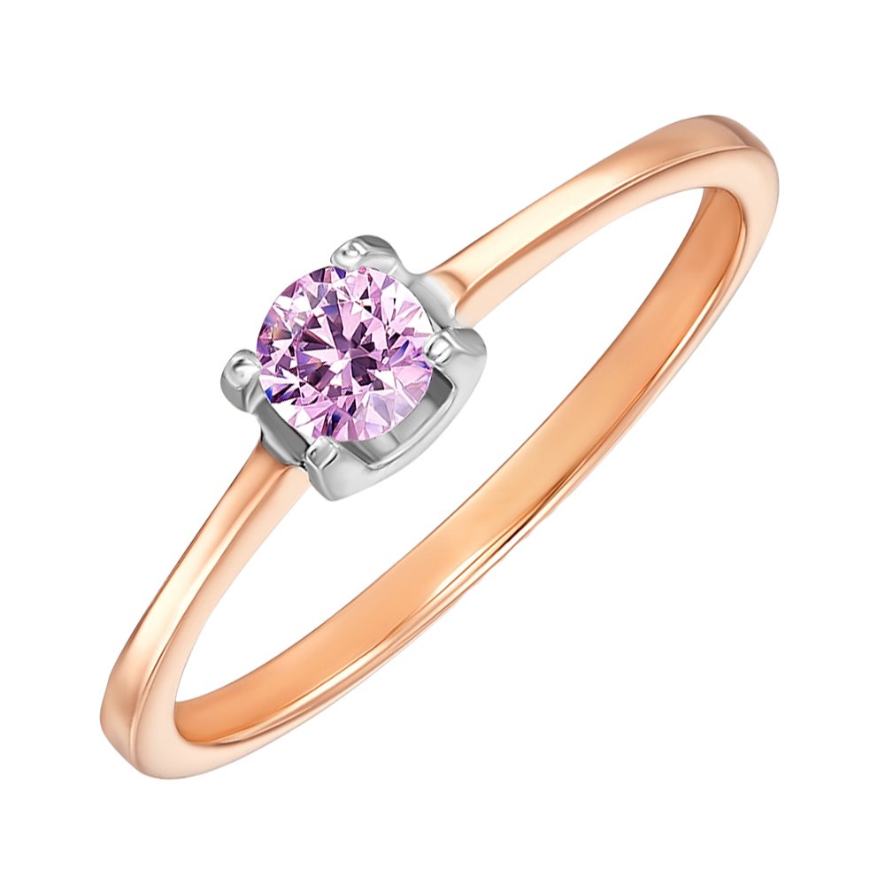 

Золотое кольцо в комбинированном цвете с фианитом S Zirconia 000129039 15.5 размера