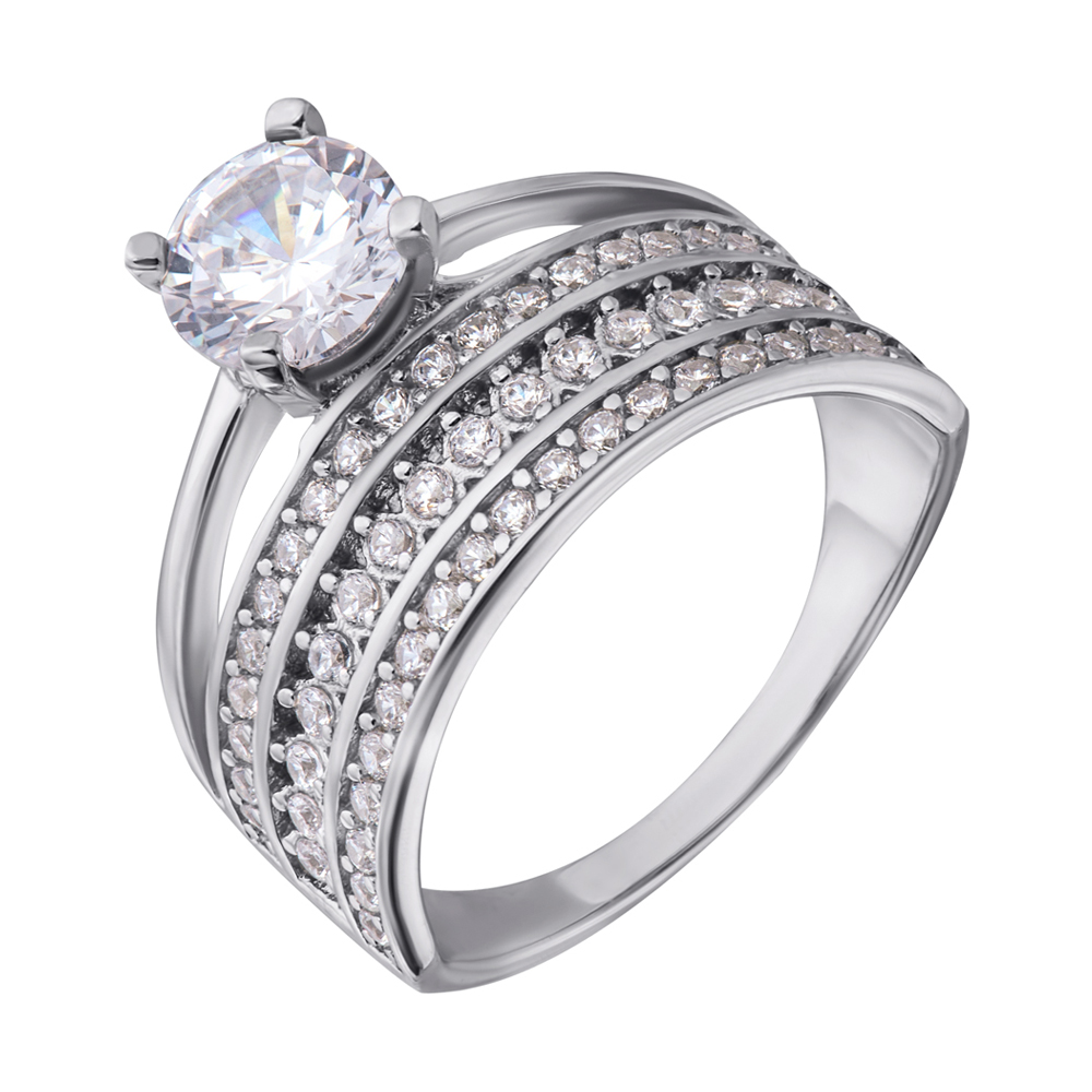 

Серебряное кольцо с фианитами 000043162 17.5 размера